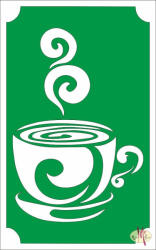 8x5 cm-es Csillámtetoválás sablon - Kávéscsésze 97 - mkbazar