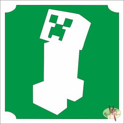  5x5 cm-es Csillámtetoválás sablon - Minecraft, Creeper 429