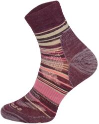 COMODO LIGHTWEIGHT OUTDOOR STRIPS Merinó gyapjú túrazokni - Bordó