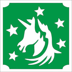 5x5 cm-es csillám tetoválás sablon - Unikornis 348