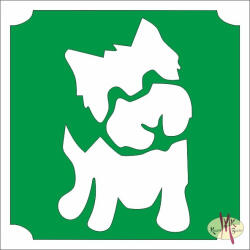  5x5 cm-es Csillámtetoválás sablon Yorkshire terrier kutya 412