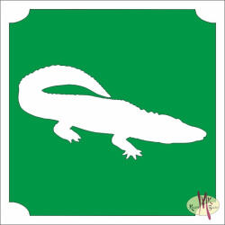  5x5 cm-es Csillám tetoválás sablon - Krokodil 373 - mkbazar