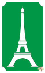  8x5 cm-es Csillám tetoválás sablon - Eiffel torony 125