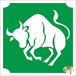  5x5 cm-es Csillám tetoválás sablon - Bika 27 - mkbazar