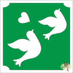  5x5 cm-es Csillámtetoválás sablon - Galambok 238