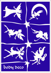 Csillámtetoválás sablonszett A5 méretben - Tündérek