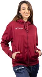 Givova FELPA 500 POLARFLEECE Uniszex kapucnis cipzáras polár sportpulóver - Bordó