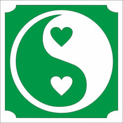  5x5 cm-es Csillámtetoválás sablon - Yin Yang szív 296
