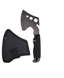 Depox Topor multifunctional, DEPOX®, maner paracord, inox, negru (A146-1)