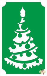  8x5 cm-es Csillámtetoválás sablon - Karácsonyfa 105