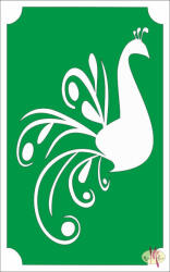Csillámtetoválás sablon 8x5 cm-es - Páva 66