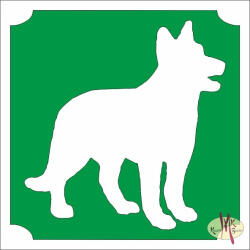  5x5 cm-es Csillám tetoválás sablon - Németjuhász kutya 386 - mkbazar