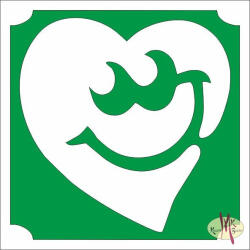  5x5 cm-es Csillámtetoválás sablon - Szív 440 - mkbazar