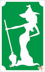  8x5 cm-es Csillámtetoválás sablon - Boszorkány 102 - mkbazar