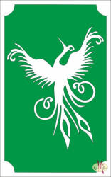  8x5 cm-es Csillámtetoválás sablon - Főnix madár 120