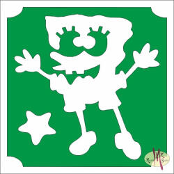  5x5 cm-es Csillámtetoválás sablon - Spongya Bob 346