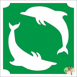  5x5 cm-es csillámtetoválás sablon - Delfinek 244