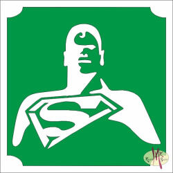  5x5 cm-es Csillámtetoválás sablon - Superman 211