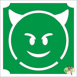  5x5 cm-es Csillámtetoválás sablon - Emoji, smiley 420 - mkbazar