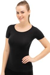 BRUBECK COMFORT WOOL Női rövid ujjú merinó gyapjú póló - Fekete - t-active