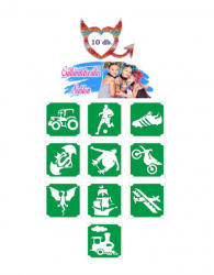  Mk Body Deco Csillámtetoválás sablon szett 10 db-os -Fiús - mkbazar