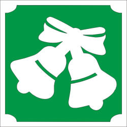 5x5 cm-es Csillám tetoválás sablon - Karácsonyi harang 188