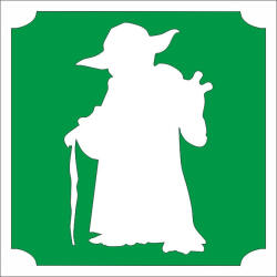  5x5 cm-es Csillám tetoválás sablon - Star Wars, Yoda 293