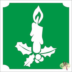  5x5 cm-es Csillám tetoválás sablon - Karácsonyi gyertya 24 - mkbazar