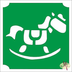  5x5 cm-es Csillámtetoválás sablon - Hintaló 79 - mkbazar