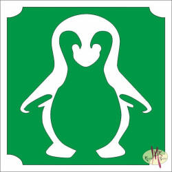  5x5 cm-es Csillámtetoválás sablon - Pingvin 219 - mkbazar