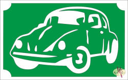  8x5 cm-es Csillámtetoválás sablon - VW Bogár 35 - mkbazar