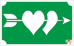  8x5 cm-es Csillámtetoválás sablon - Szívek nyíllal 36