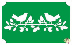  8x5 cm-es Csillámtetoválás sablon - Madárkák faágon 16 - mkbazar