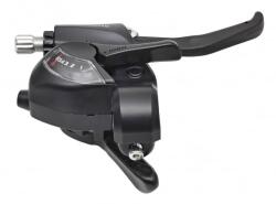Shimano Maneta schimbator frana Shimano ST-EF41-6R, montaj dreapta, 6 viteze, cablu de schimbator 2050mm, 2 degete, pentru V-Brake, culoare negru (ASTEF41R6AL)