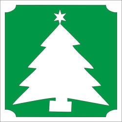 5x5 cm-es Csillám tetoválás sablon - Karácsonyfa 187