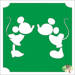  5x5 cm-es Csillámtetoválás sablon - Mickey és Minnie mouse 283