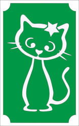  8x5 cm-es Csillámtetoválás sablon - Cica 33