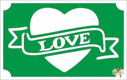  8x5 cm-es Csillámtetoválás sablon - Love 55