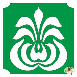  5x5 cm-es Csillámtetoválás sablon - Magyar motívum virág 254