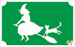  8x5 cm-es Csillámtetoválás sablon - Boszorkány 108 - mkbazar