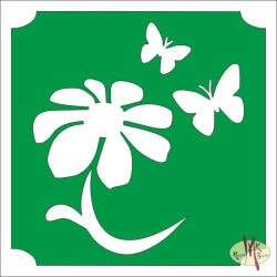  Mk Body Deco csillámtetoválás sablon 5x5 cm-es - Virág lepkékkel 463 - mkbazar