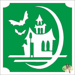  5x5 cm-es Csillámtetoválás sablon - Halloween Kastély 176 - mkbazar
