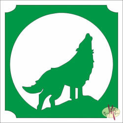  5x5 cm-es Csillámtetoválás sablon - Farkas 104 - mkbazar