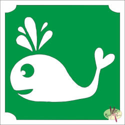  5x5 cm-es Csillámtetoválás sablon - Bálna 402 - mkbazar