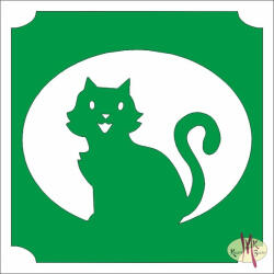  5x5 cm-es Csillám tetoválás sablon - Cica 382 - mkbazar