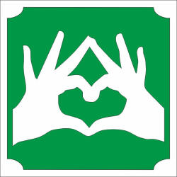  5x5 cm-es Csillámtetoválás sablon - Szív kéz 401