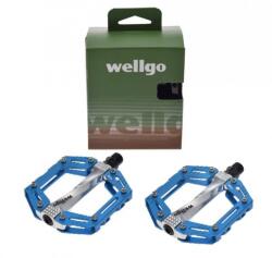 WMX Set 2 pedale Wellgo din aluminiu pentru bicicleta, filet 9 16, culoare albastru (AWR0087BL)