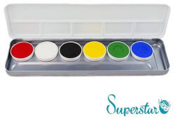  Superstar 6 színű arcfesték készlet - Élénk színek /6 Bright colours palette/