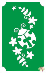  8x5 cm Csillám tetoválás sablon - Katica 100