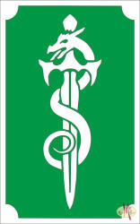  8x5 cm-es Csillámtetoválás sablon - Kard Sárkánnyal 106 - mkbazar